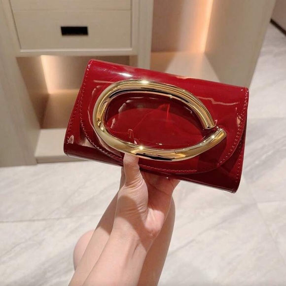 Chic Red and Gold Designer Women's Bag Clutch